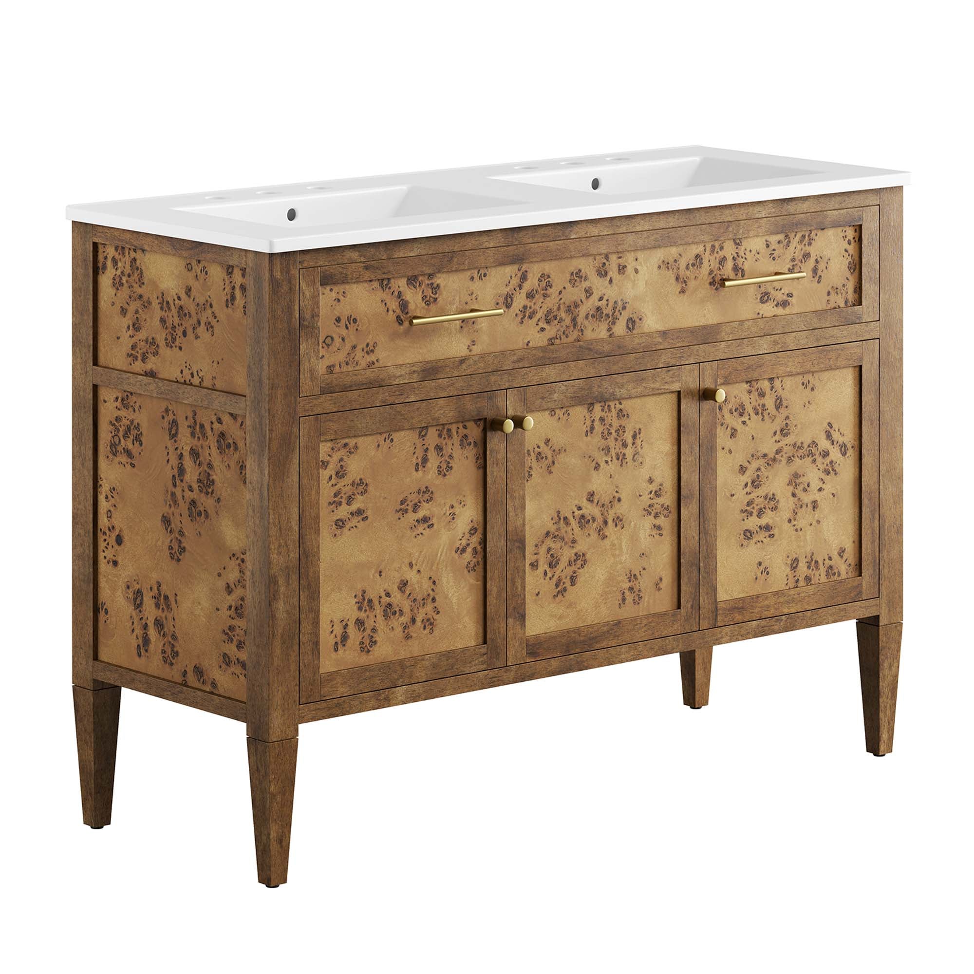 Elysian Bathroom Cabinet Basin Not Included - EEI-6456-WHI-BRN