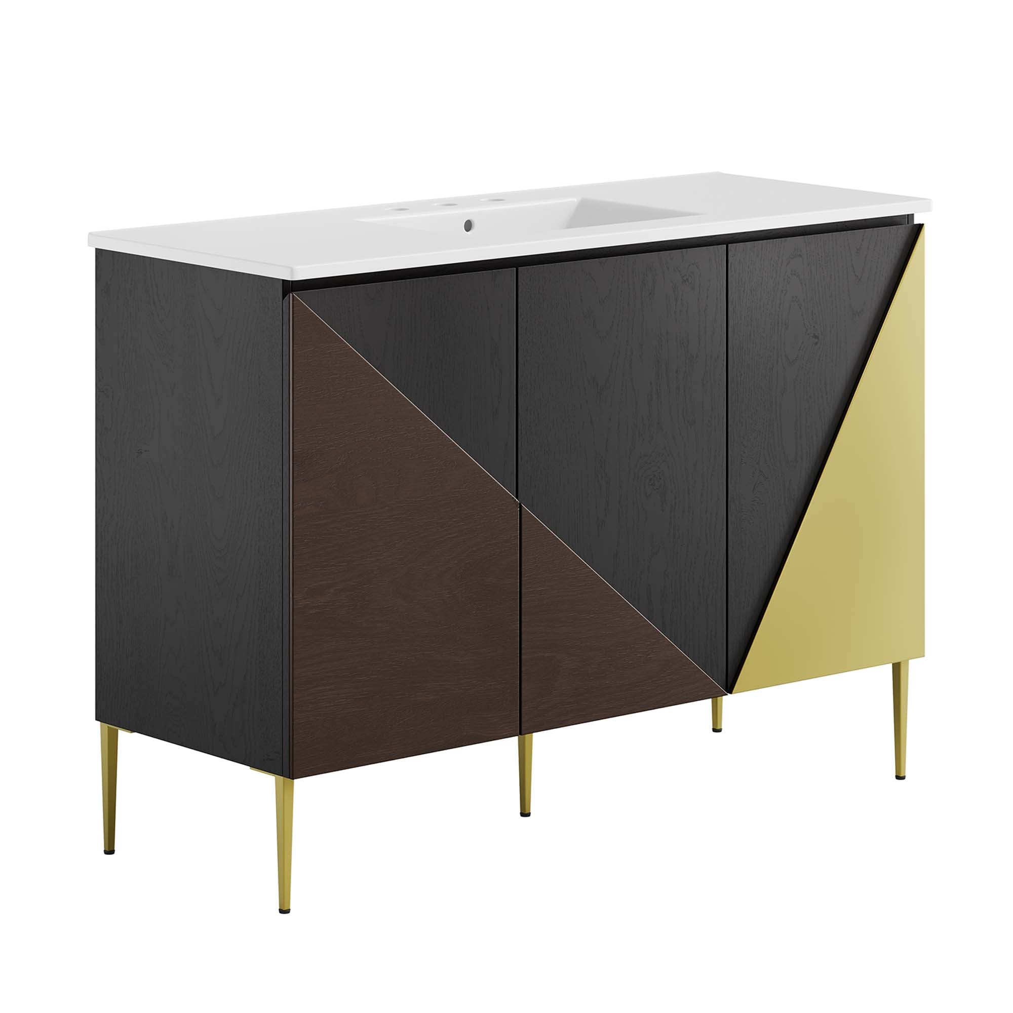 Alchemist Bathroom Cabinet Basin Not Included - EEI-6466-WHI-BLK