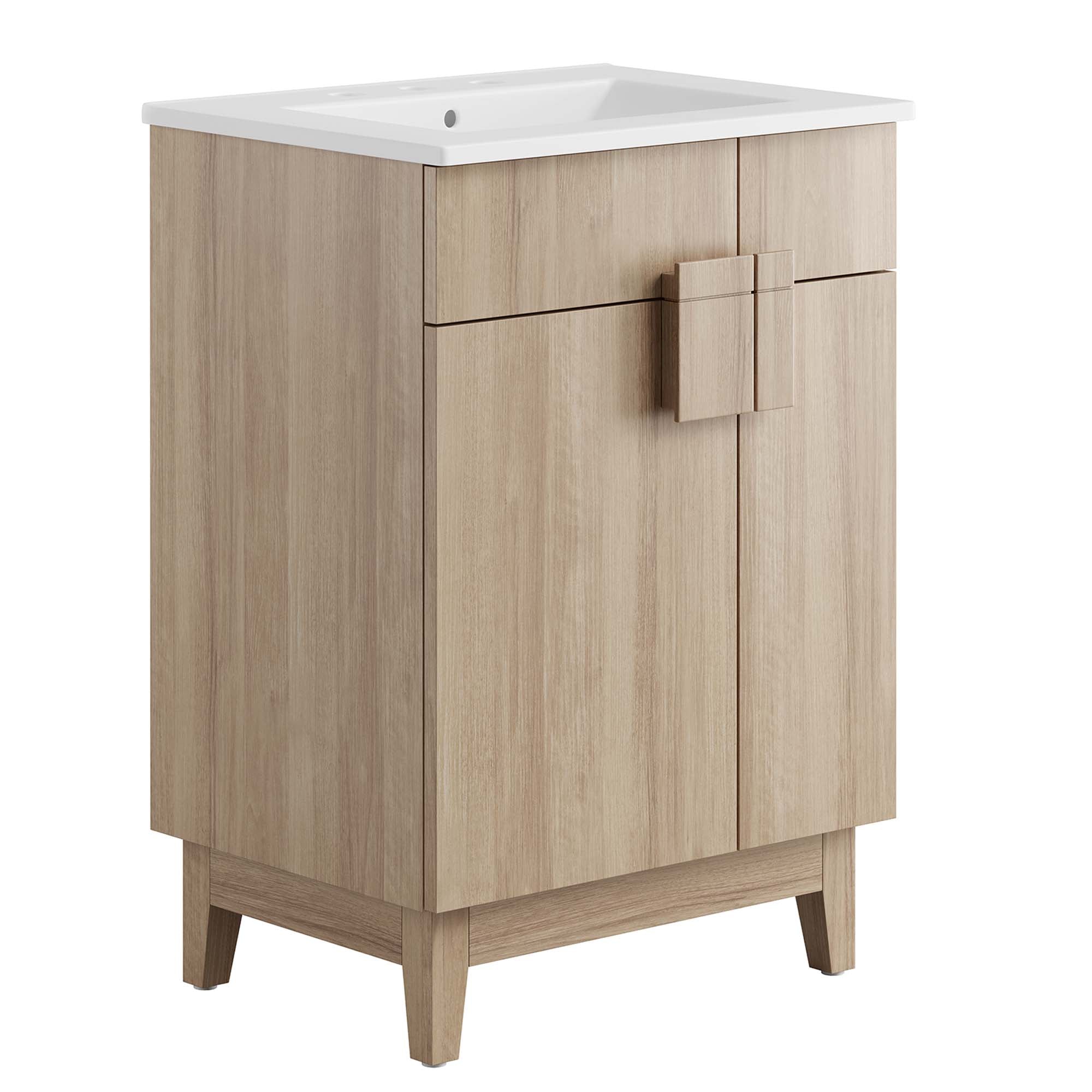 Miles Bathroom Vanity Basin Included - EEI-6482-WHI-OAK