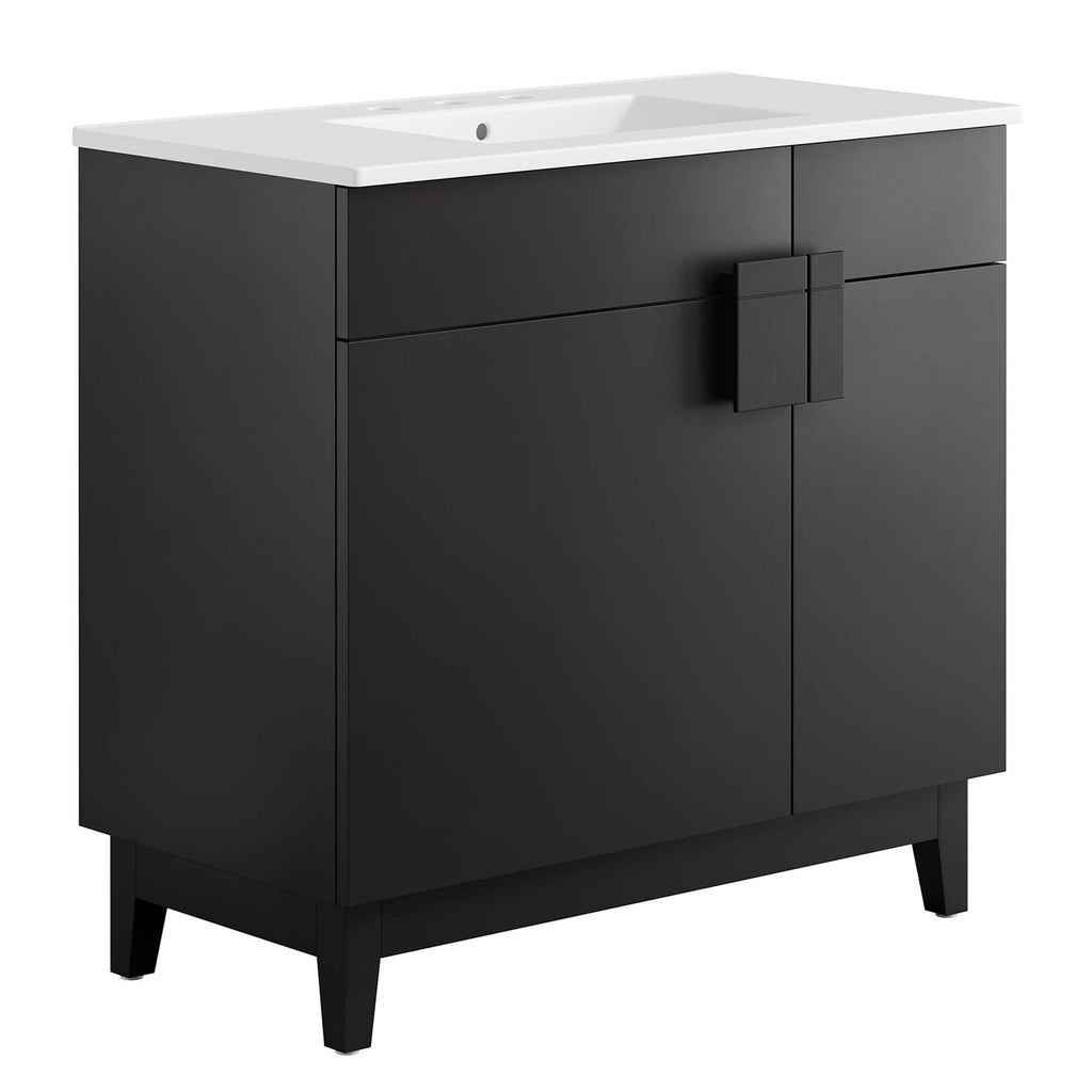 Miles Bathroom Vanity Basin Included - EEI-6484-WHI-BLK