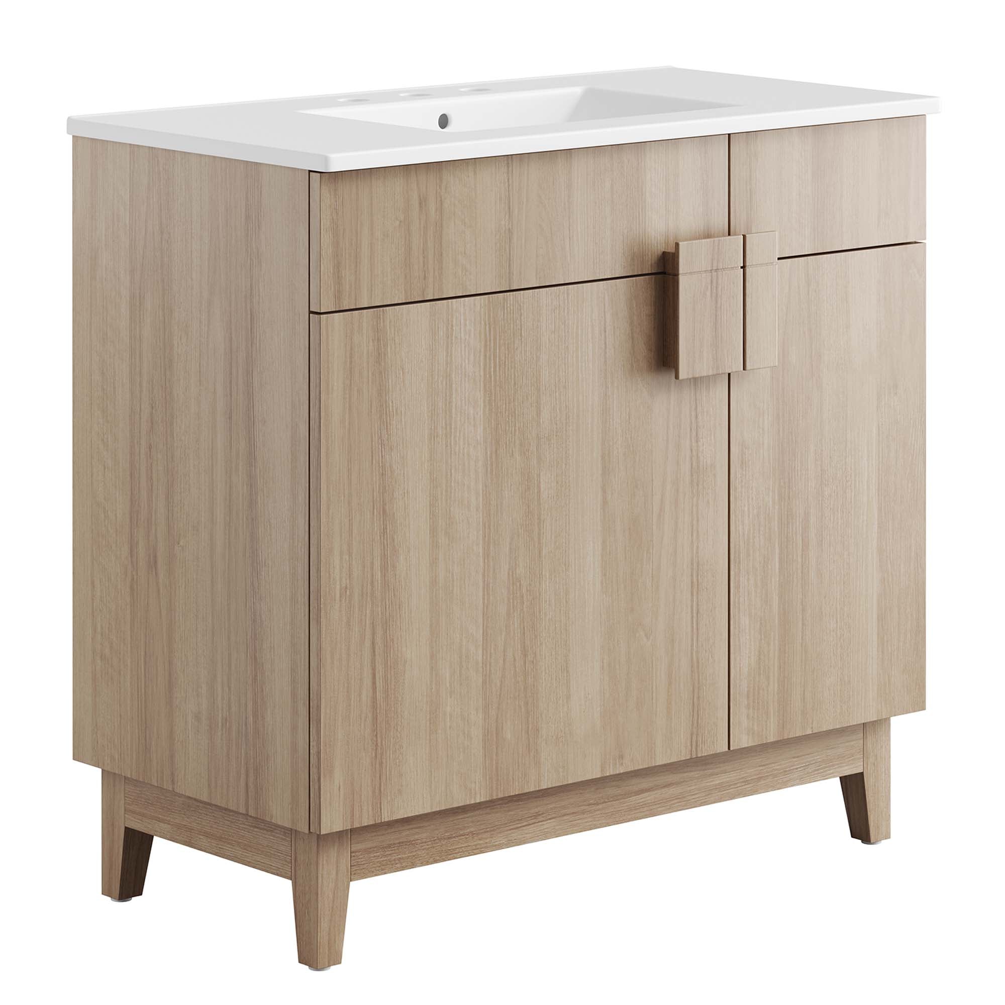 Miles Bathroom Vanity Basin Included - EEI-6484-WHI-OAK