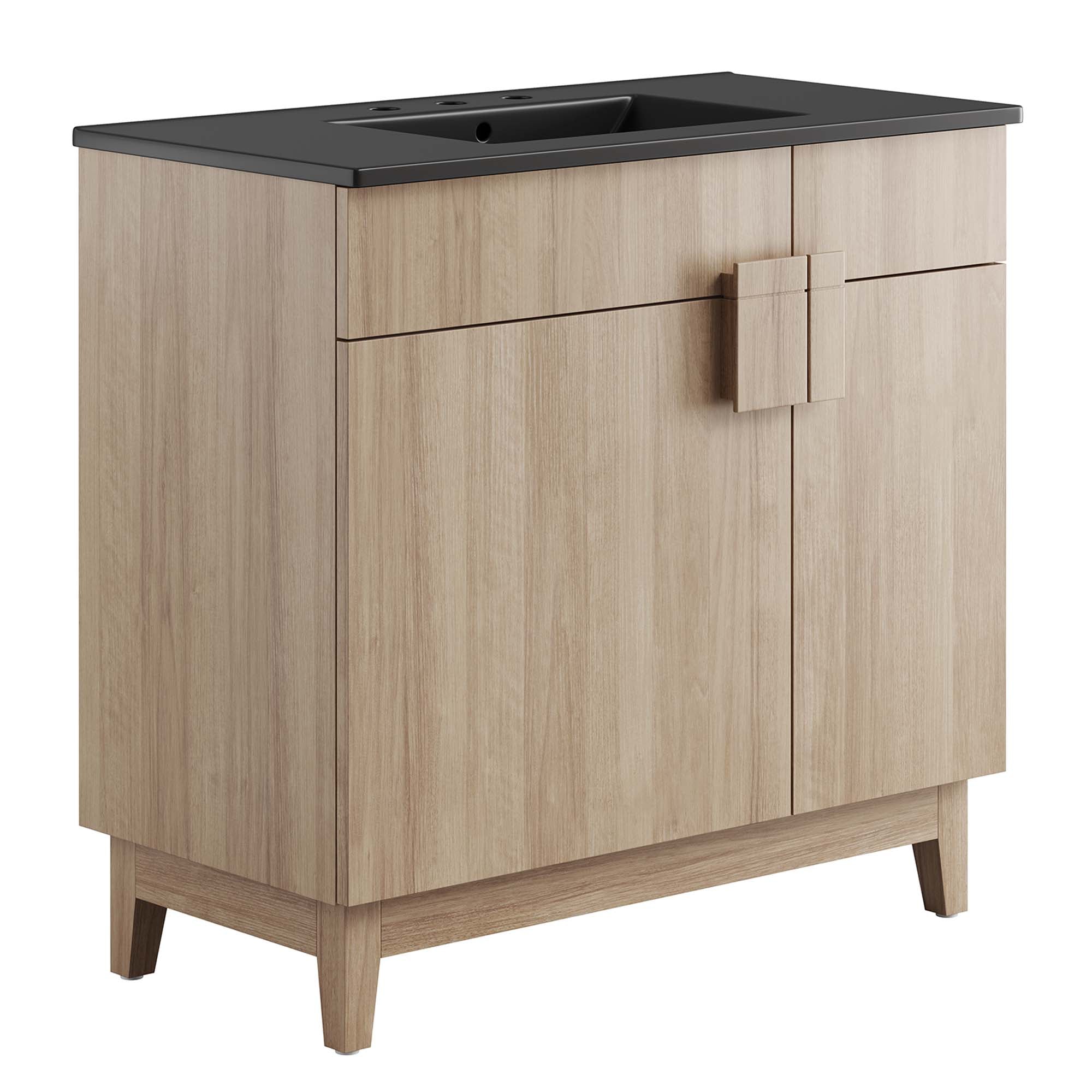 Miles Bathroom Vanity Basin Included - EEI-6485-BLK-OAK