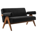 Lyra Boucle Fabric Loveseat — EEI-6504-BLK