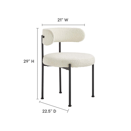 Albie Boucle Fabric Dining Chairs - Set of 2