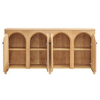 Appia Wood Grain 4-Door Sideboard Storage Cabinet