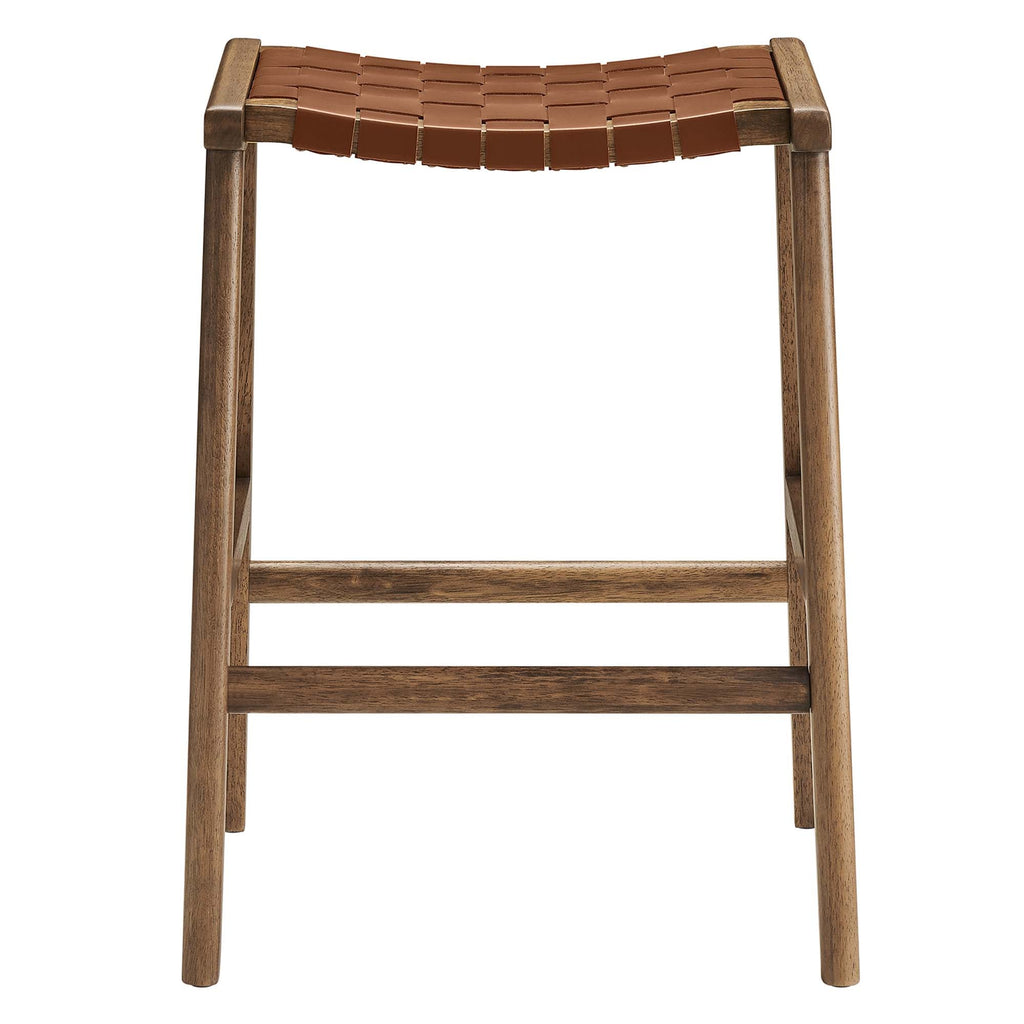 Saoirse Faux Leather Wood Counter Stool - Set of 2