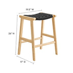 Saoirse Woven Rope Wood Counter Stool - Set of 2