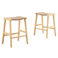 Saoirse Woven Rope Wood Counter Stool - Set of 2