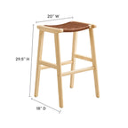 Saoirse Faux Leather Wood Bar Stool - Set of 2