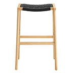 Saoirse Woven Rope Wood Bar Stool Set of 2