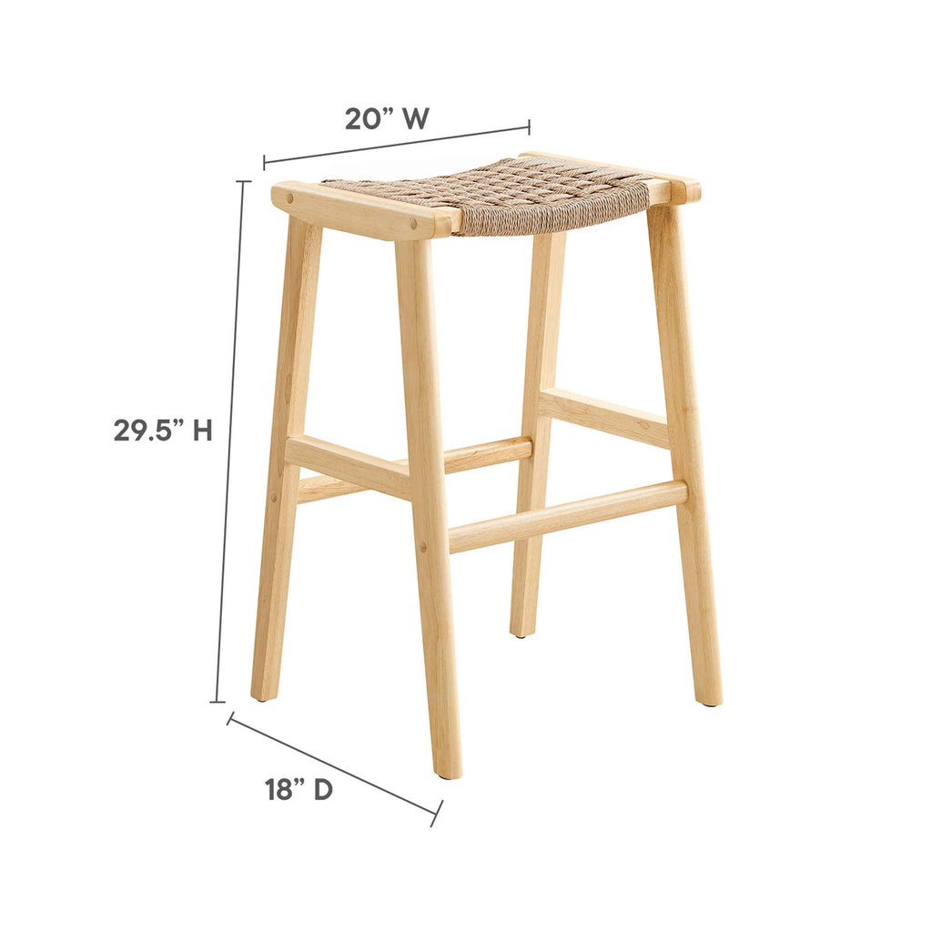 Saoirse Woven Rope Wood Bar Stool Set of 2