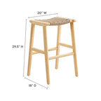 Saoirse Woven Rope Wood Bar Stool Set of 2