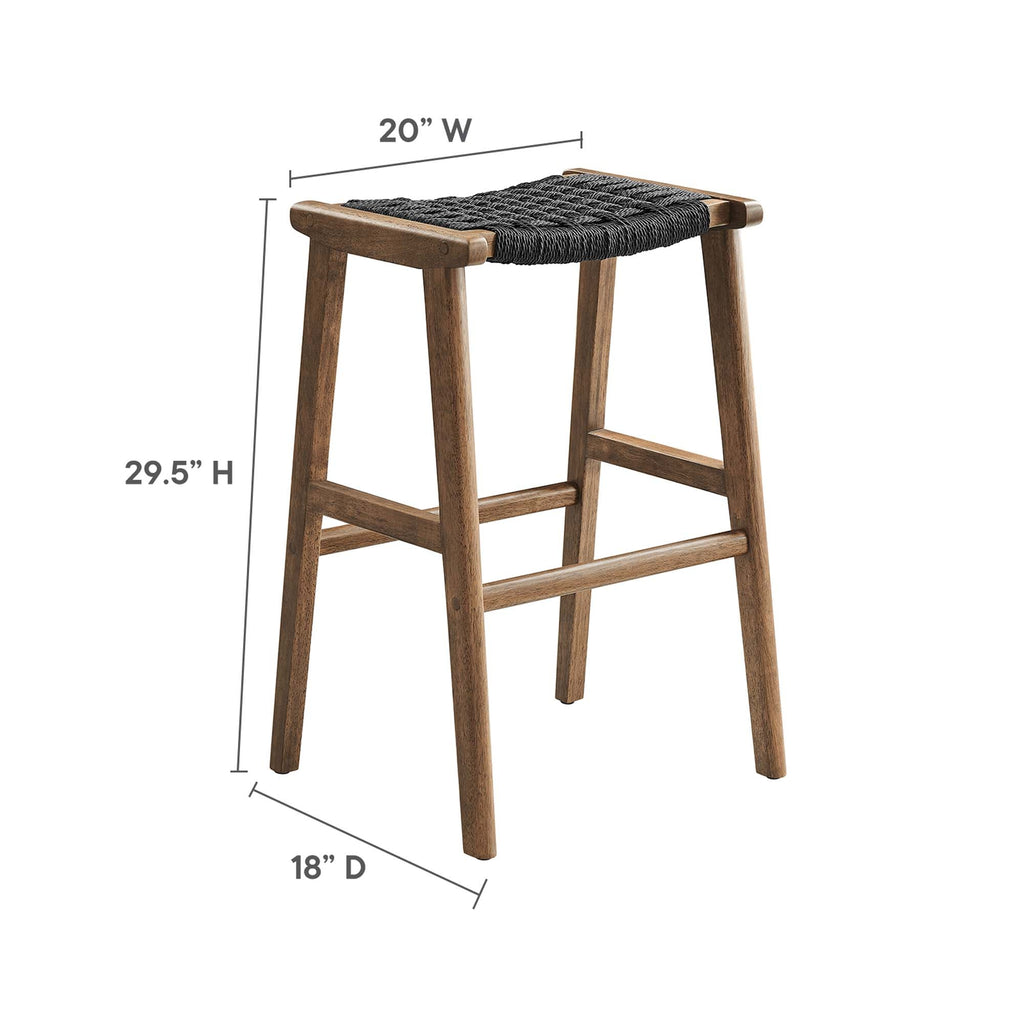 Saoirse Woven Rope Wood Bar Stool Set of 2