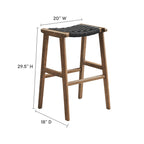 Saoirse Woven Rope Wood Bar Stool Set of 2
