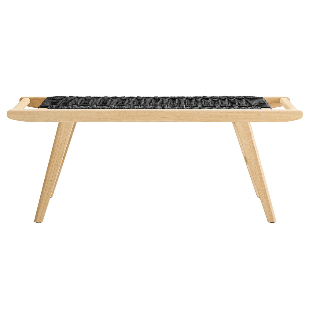 Saoirse 47" Woven Rope Wood Bench