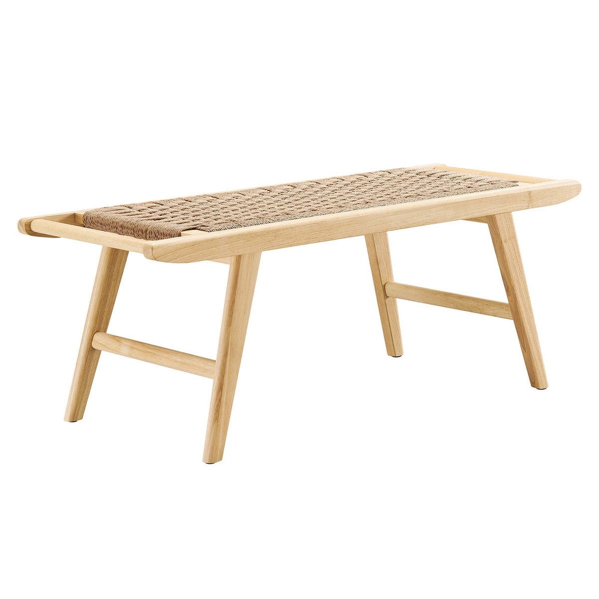 Saoirse 47" Woven Rope Wood Bench — EEI-6552-NAT-NAT