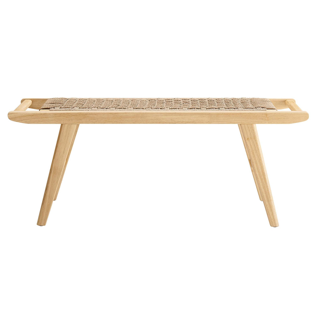 Saoirse 47" Woven Rope Wood Bench