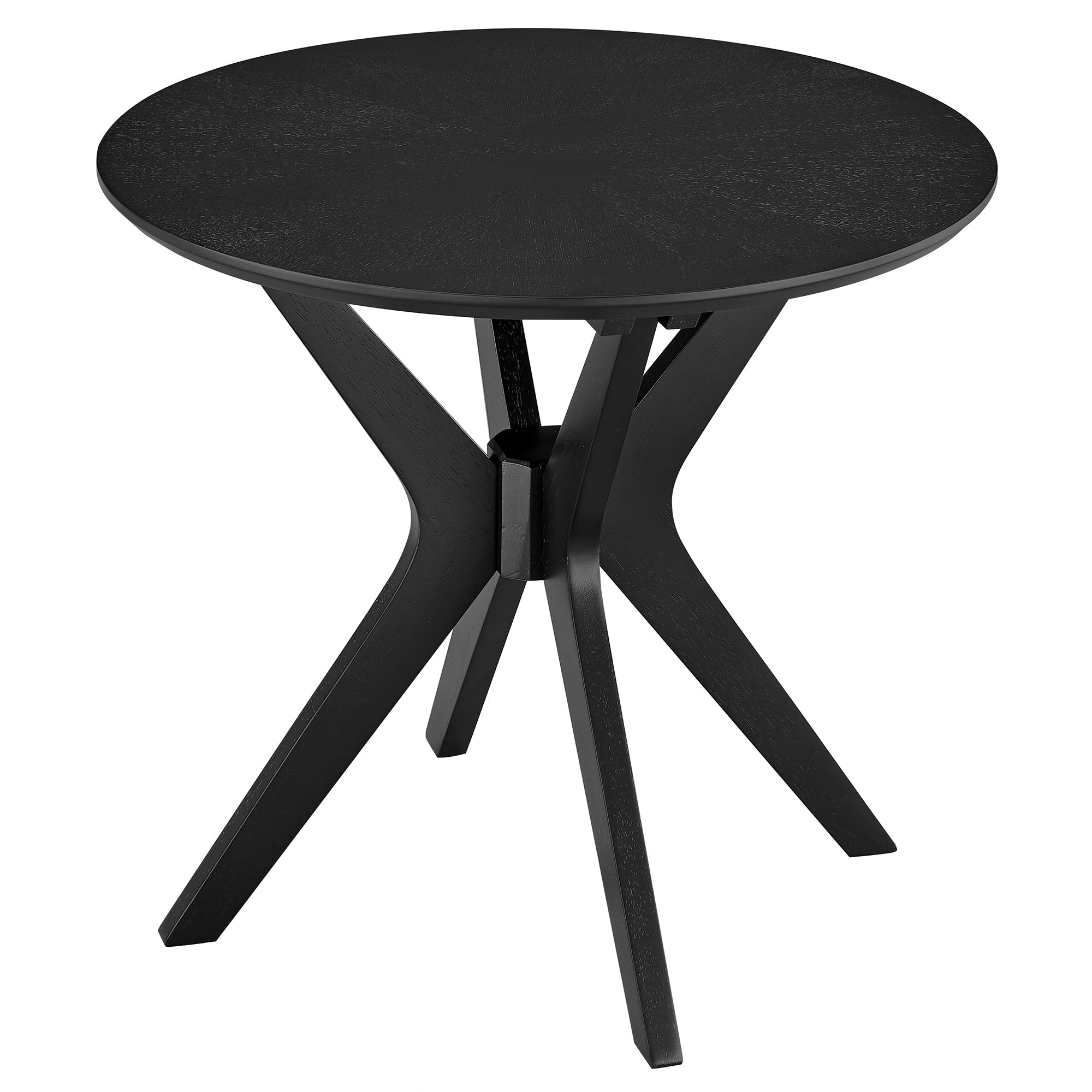 Crossroads 24” Round Wood Side Table - EEI-6558-BLK
