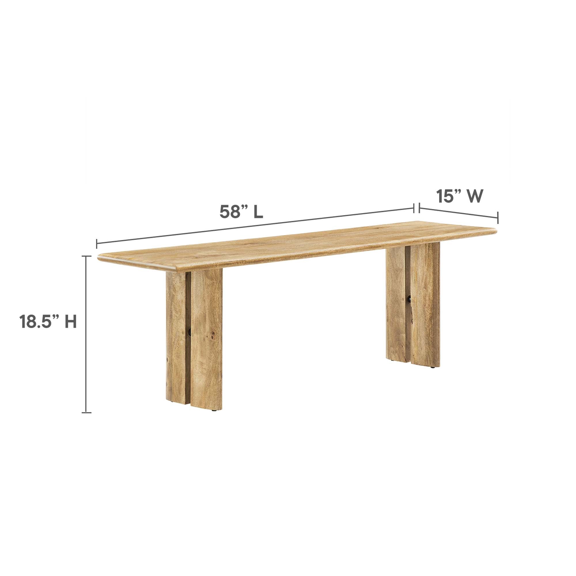 Amistad 86" Wood Dining Table and Bench Set