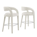 Pinnacle Boucle Upholstered Bar Stool Set of 2