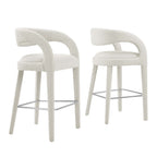 Pinnacle Boucle Upholstered Bar Stool Set of 2