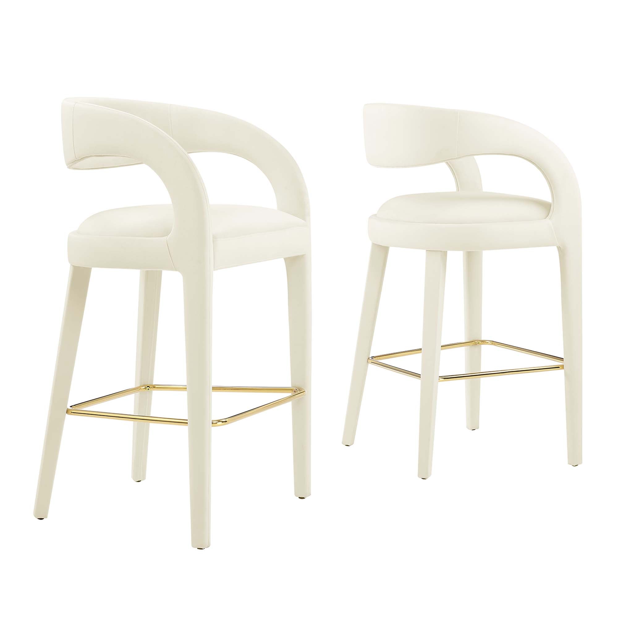 Pinnacle Performance Velvet Bar Stool Set of 2