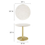 Viva Round White Marble Side Table