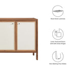 Capri 65" Wood Grain Sideboard Storage Cabinet