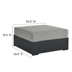 modern Outdoor Patio Powder-Coated Aluminum Ottoman