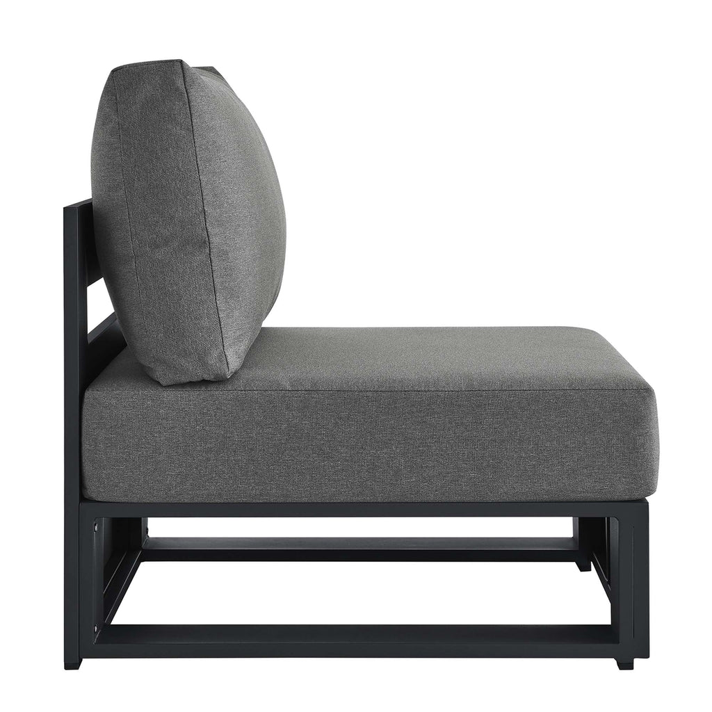 modern Outdoor Patio Powder-Coated Aluminum Modular Armless Chair