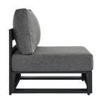 modern Outdoor Patio Powder-Coated Aluminum Modular Armless Chair