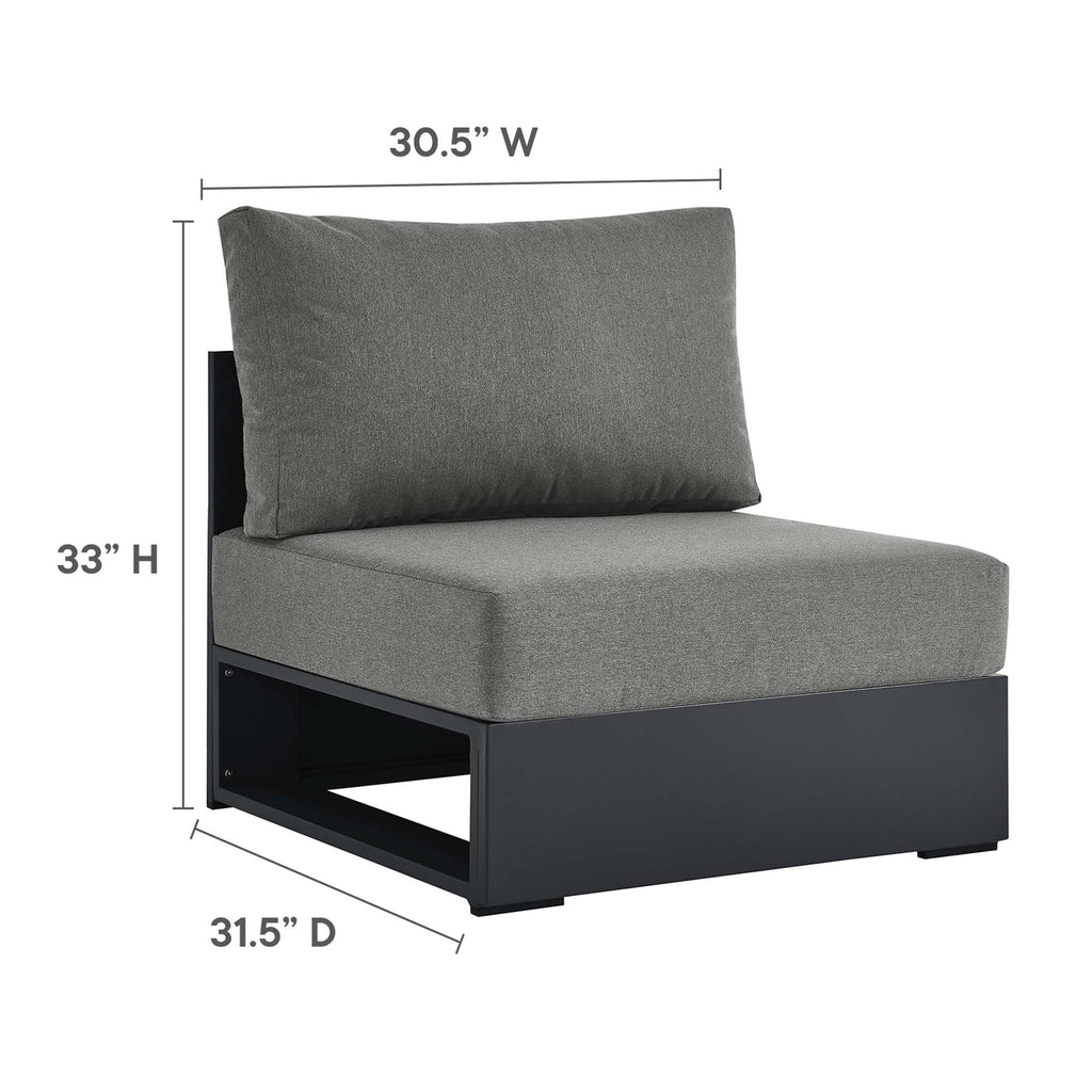 modern Outdoor Patio Powder-Coated Aluminum Modular Armless Chair