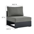 modern Outdoor Patio Powder-Coated Aluminum Modular Armless Chair