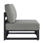 modern Outdoor Patio Powder-Coated Aluminum Modular Armless Chair