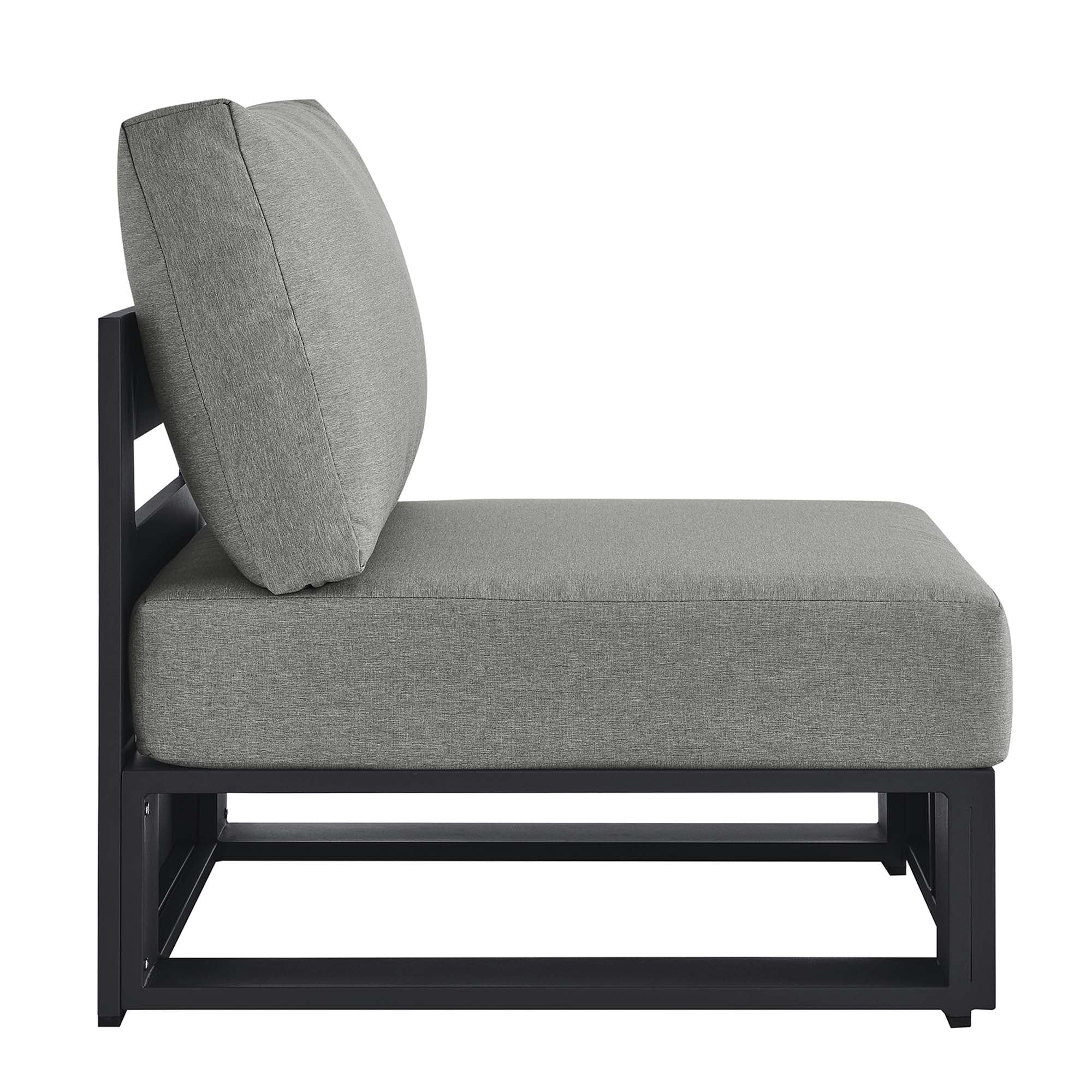 modern Outdoor Patio Powder-Coated Aluminum Modular Armless Chair
