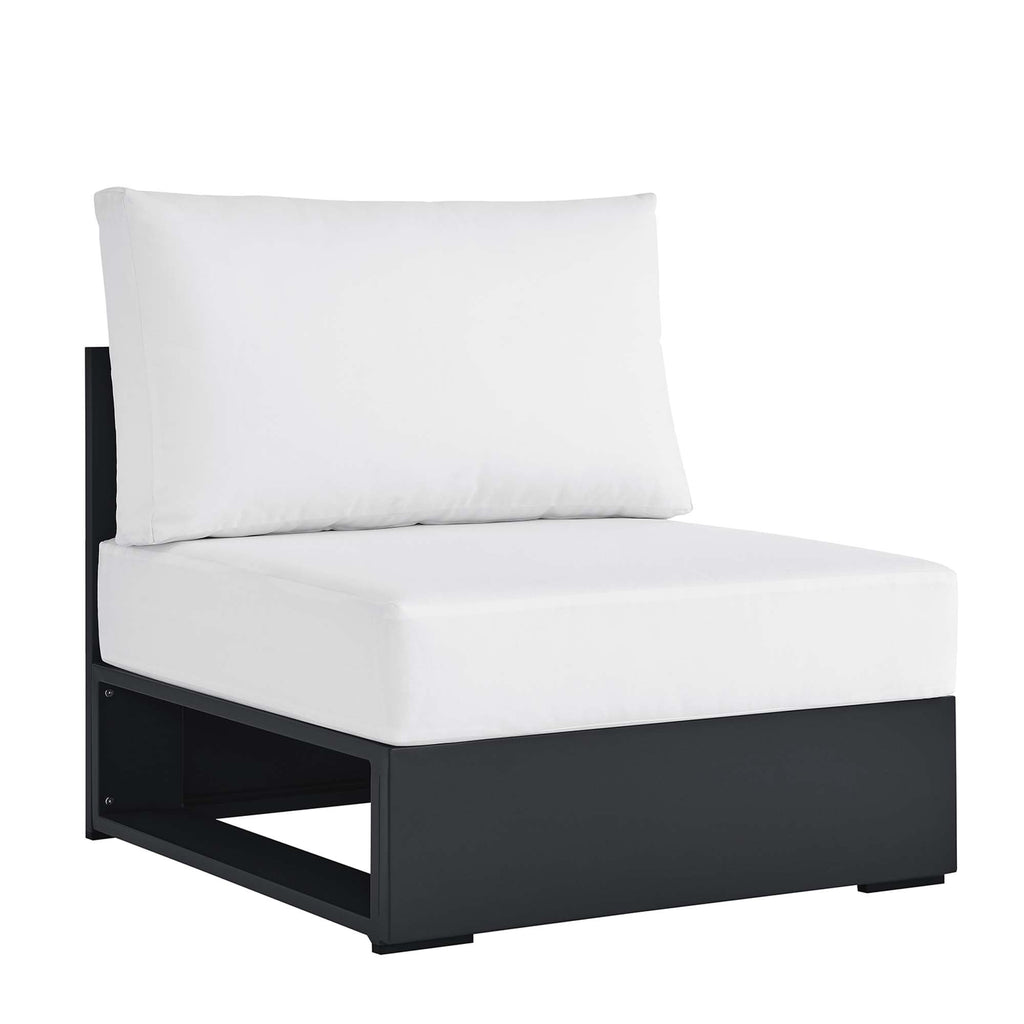 modern Outdoor Patio Powder-Coated Aluminum Modular Armless Chair