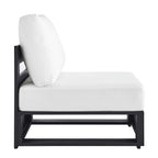modern Outdoor Patio Powder-Coated Aluminum Modular Armless Chair