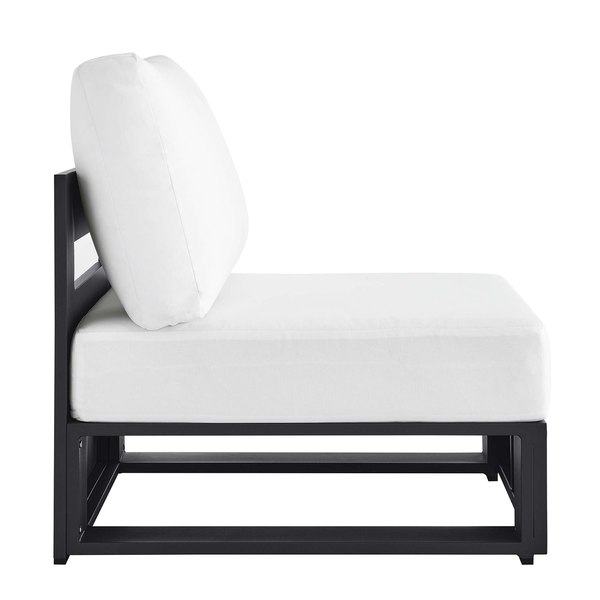 modern Outdoor Patio Powder-Coated Aluminum Modular Armless Chair