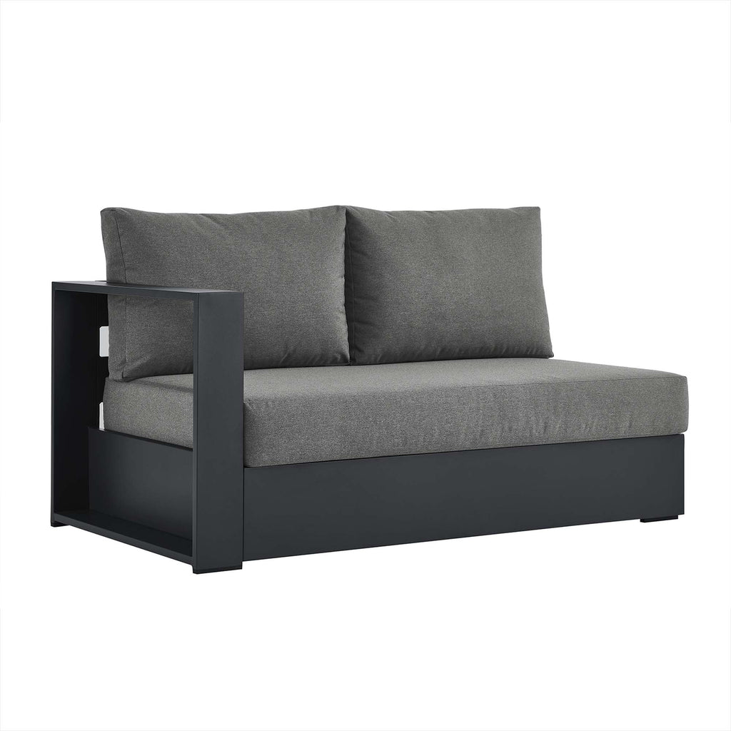 modern Outdoor Patio Powder-Coated Aluminum Modular Left-Facing Loveseat