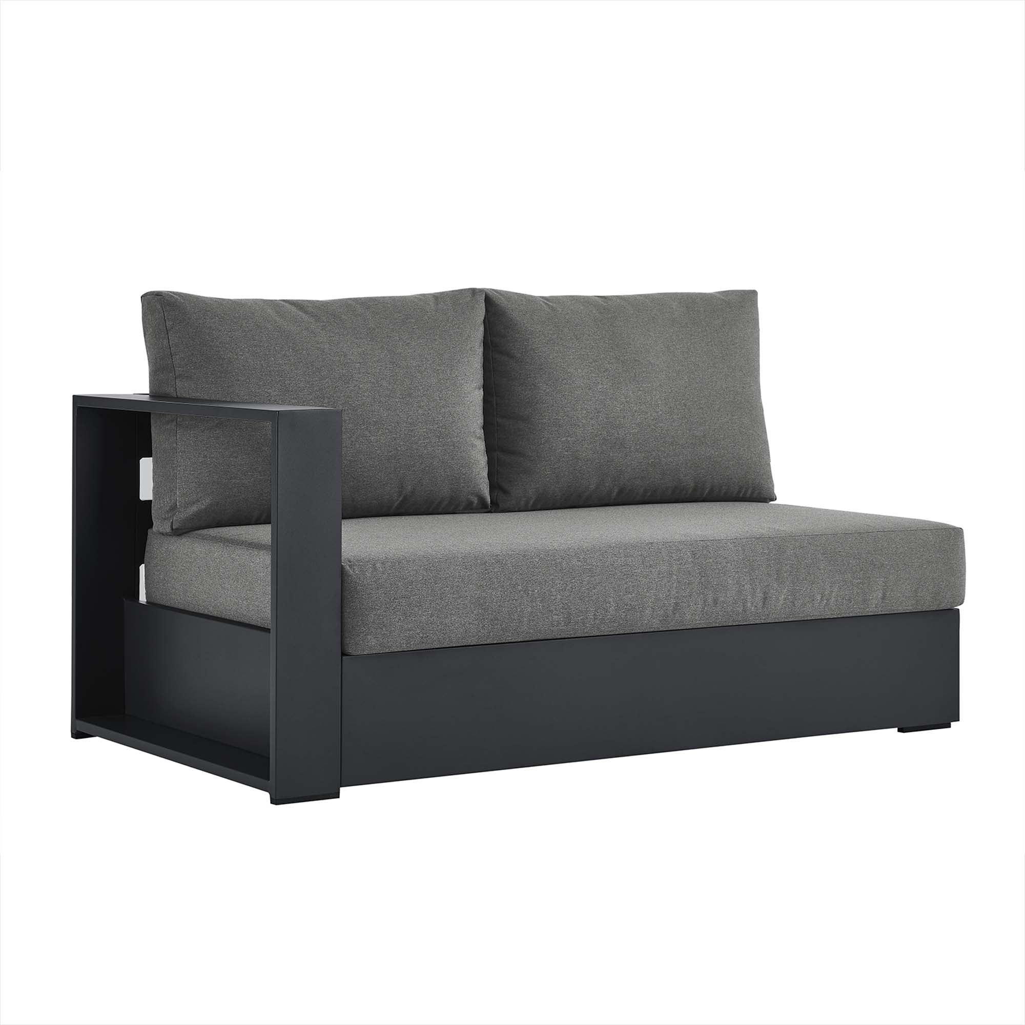 modern Outdoor Patio Powder-Coated Aluminum Modular Left-Facing Loveseat
