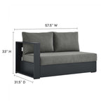 modern Outdoor Patio Powder-Coated Aluminum Modular Left-Facing Loveseat