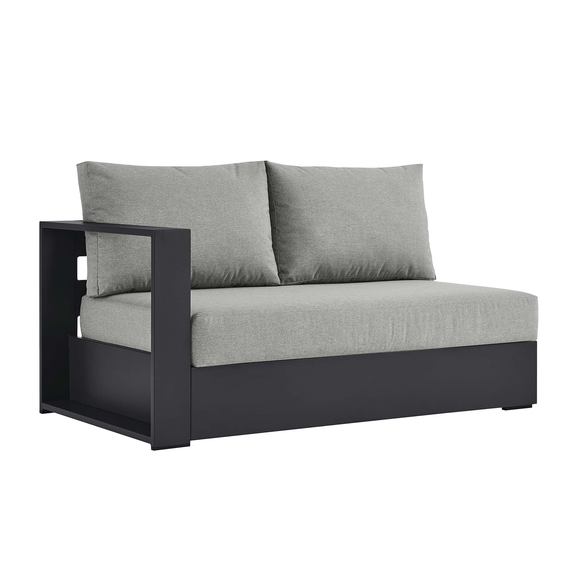 modern Outdoor Patio Powder-Coated Aluminum Modular Left-Facing Loveseat