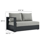 modern Outdoor Patio Powder-Coated Aluminum Modular Left-Facing Loveseat
