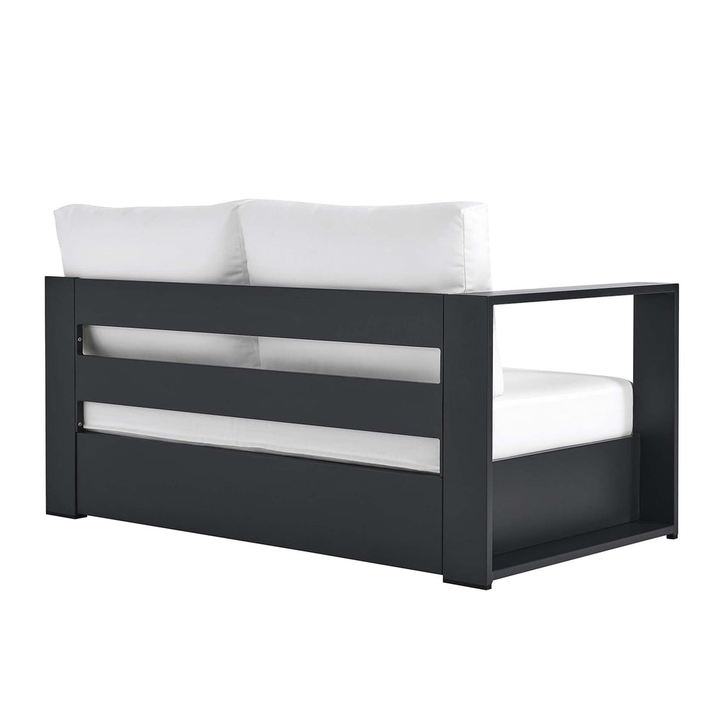 modern Outdoor Patio Powder-Coated Aluminum Modular Left-Facing Loveseat