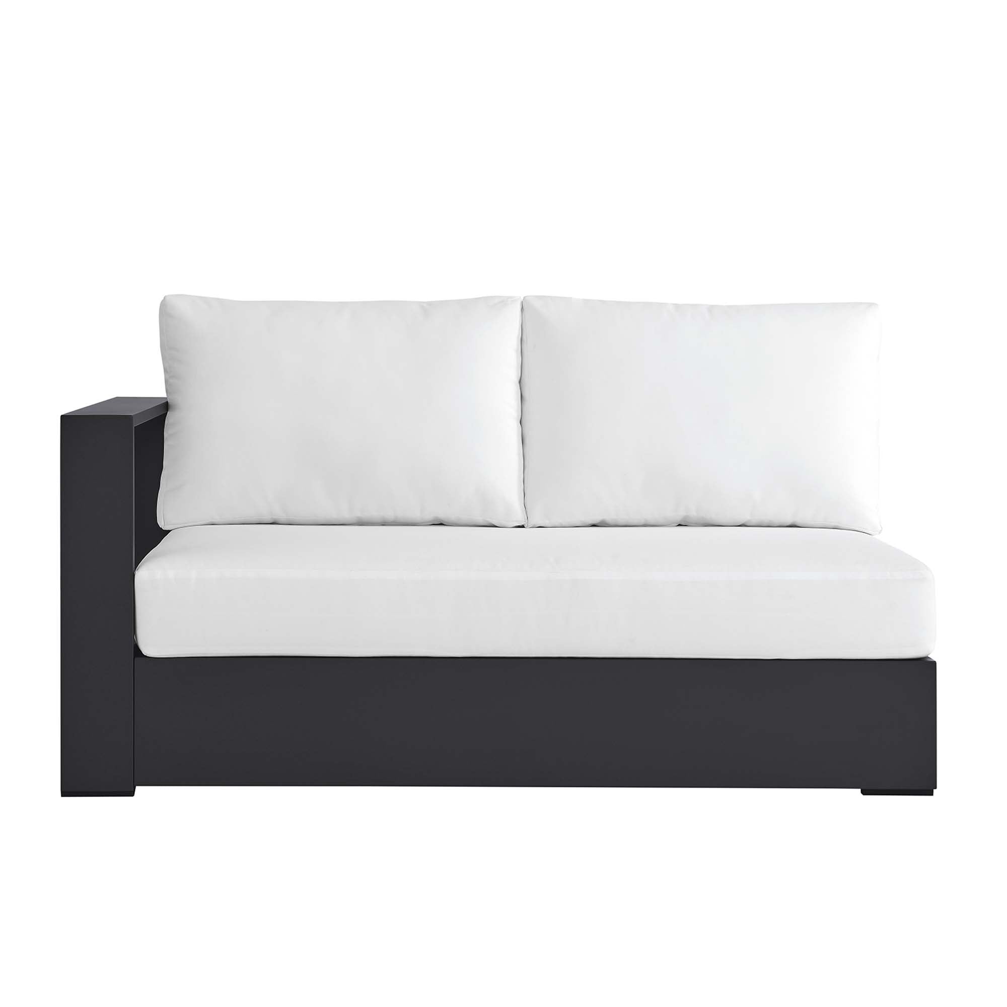 modern Outdoor Patio Powder-Coated Aluminum Modular Left-Facing Loveseat