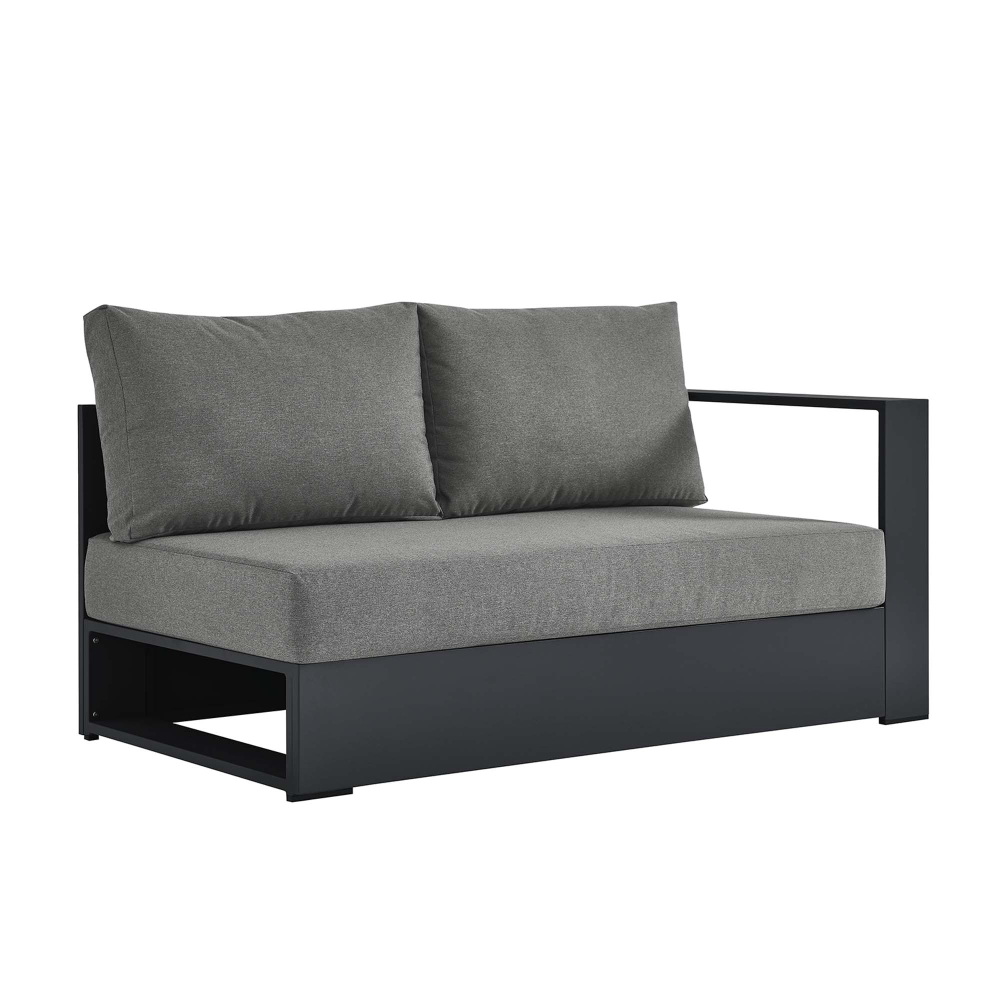 modern Outdoor Patio Powder-Coated Aluminum Modular Right-Facing Loveseat