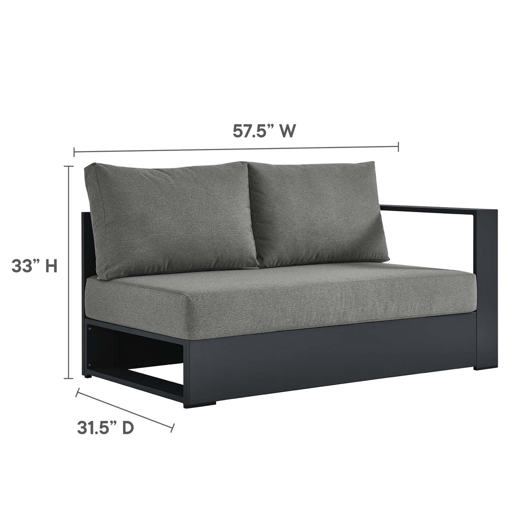 modern Outdoor Patio Powder-Coated Aluminum Modular Right-Facing Loveseat