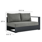 modern Outdoor Patio Powder-Coated Aluminum Modular Right-Facing Loveseat