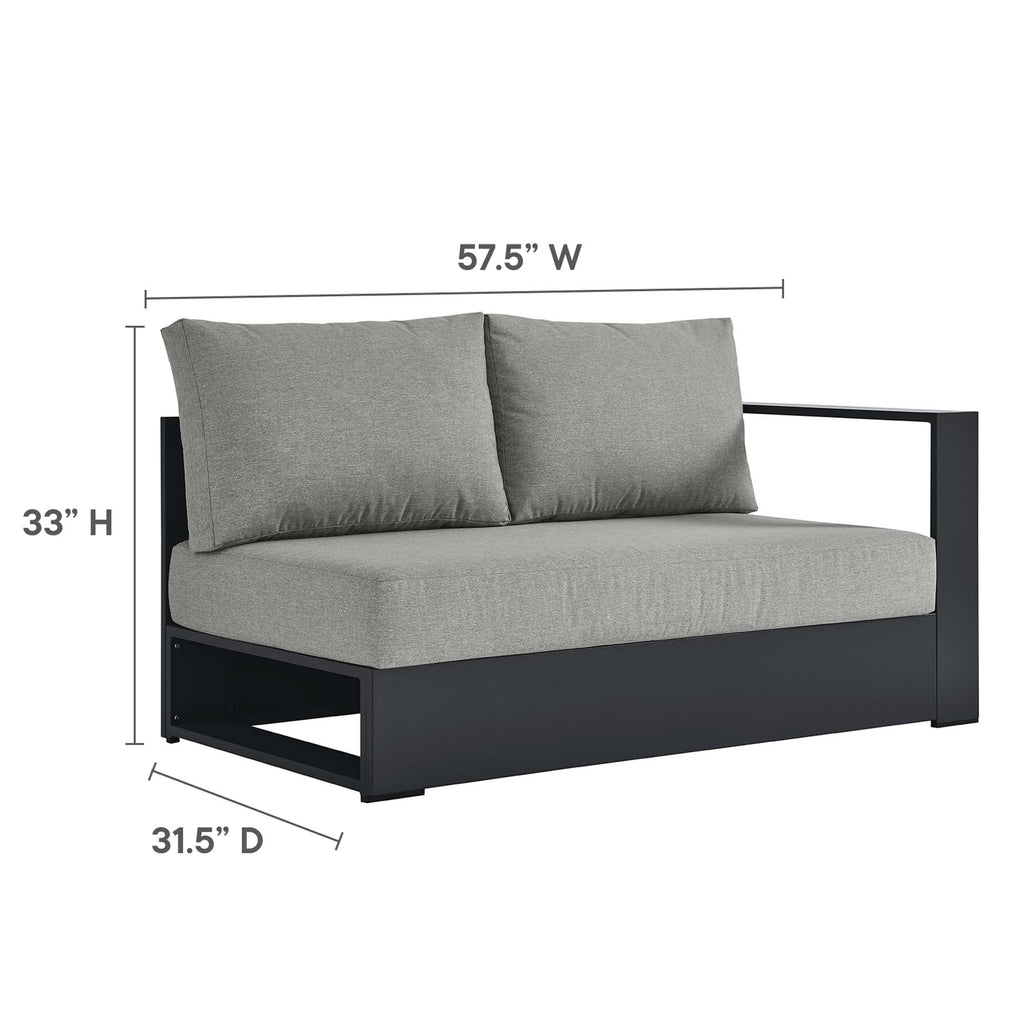 modern Outdoor Patio Powder-Coated Aluminum Modular Right-Facing Loveseat