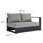 modern Outdoor Patio Powder-Coated Aluminum Modular Right-Facing Loveseat